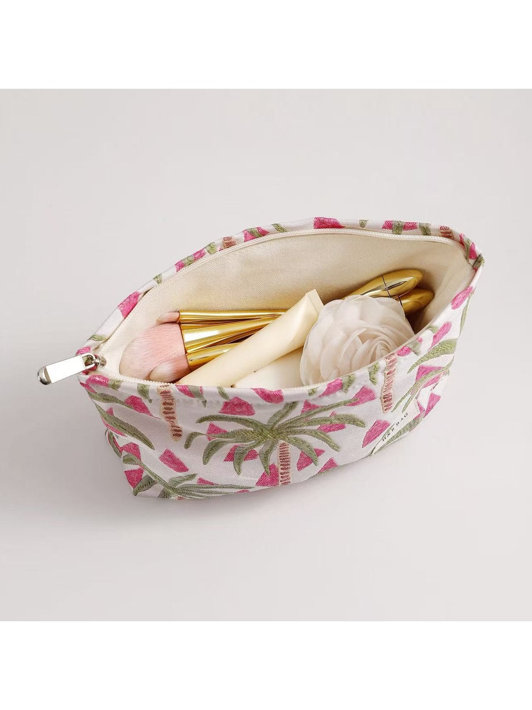 Cosbai - Palm Print Zippered Women's Makeup Bag