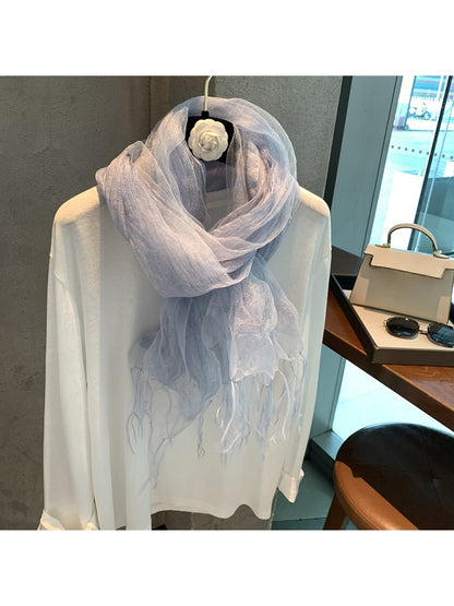 Scarvii - Minimal Fringe Trim Fashion Scarf