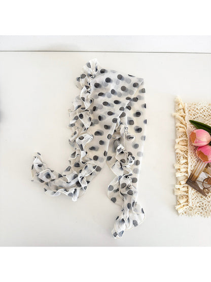 Scarvii - Polka Dot Ruffle Edge Scarf