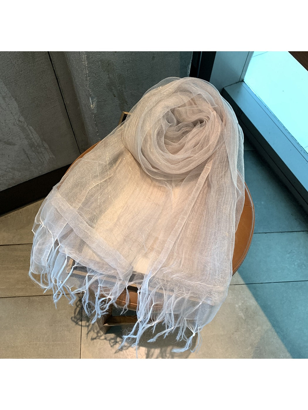 Scarvii - Minimal Fringe Trim Fashion Scarf