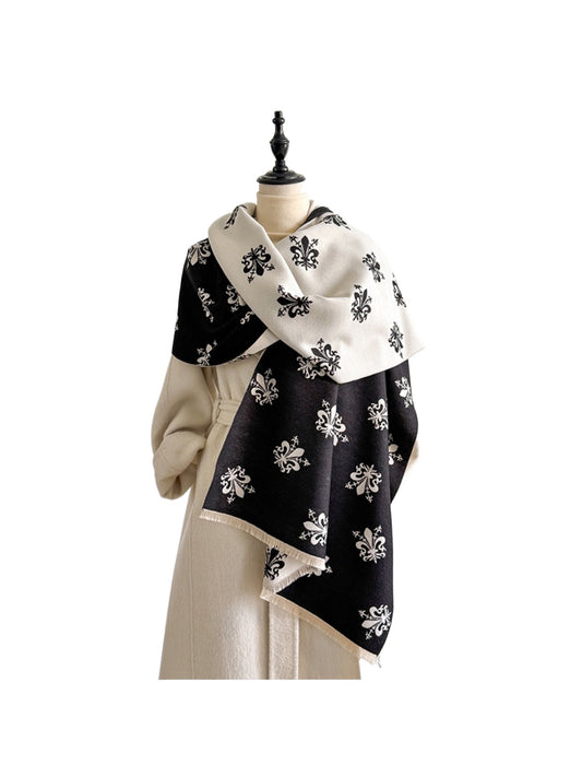 Scarvii – Floral Print Fringe Scarf & Wrap