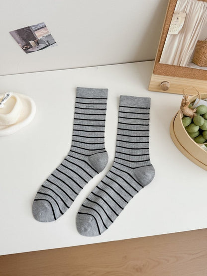 Rufia - Women's Sporty Striped Crew Socks