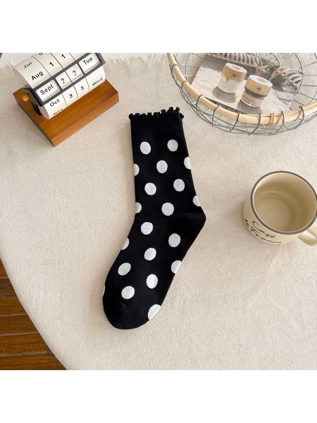 Rufia - Polka Dot Ribbed Crew Socks product image 3