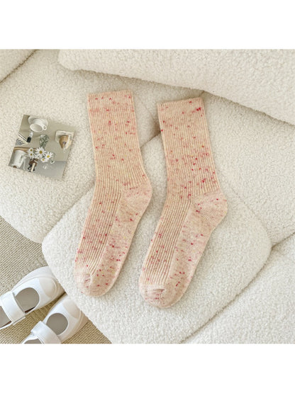 Rufia - Speckled Rib Knit Crew Socks