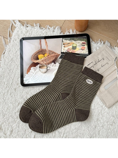 Rufia - Polka Dot & Stripe Crew Socks