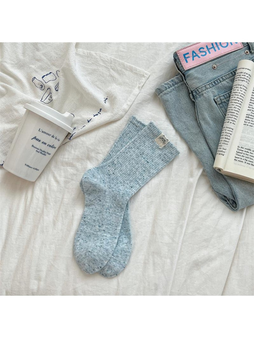 Rufia - Retro Muted Ribbed Crew Socks