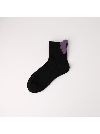 Rufia - Minimal Flower Motif Ankle Socks