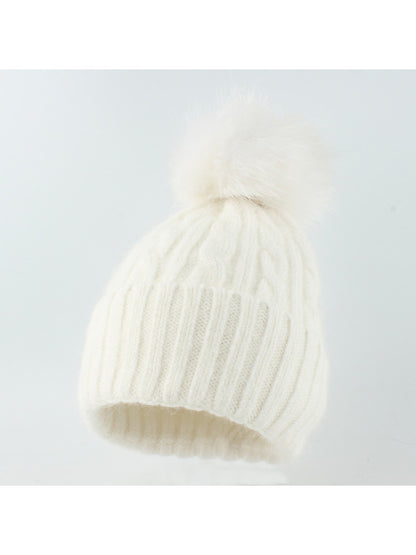 Haila - Ribbed Pom Pom Winter Knit Beanie