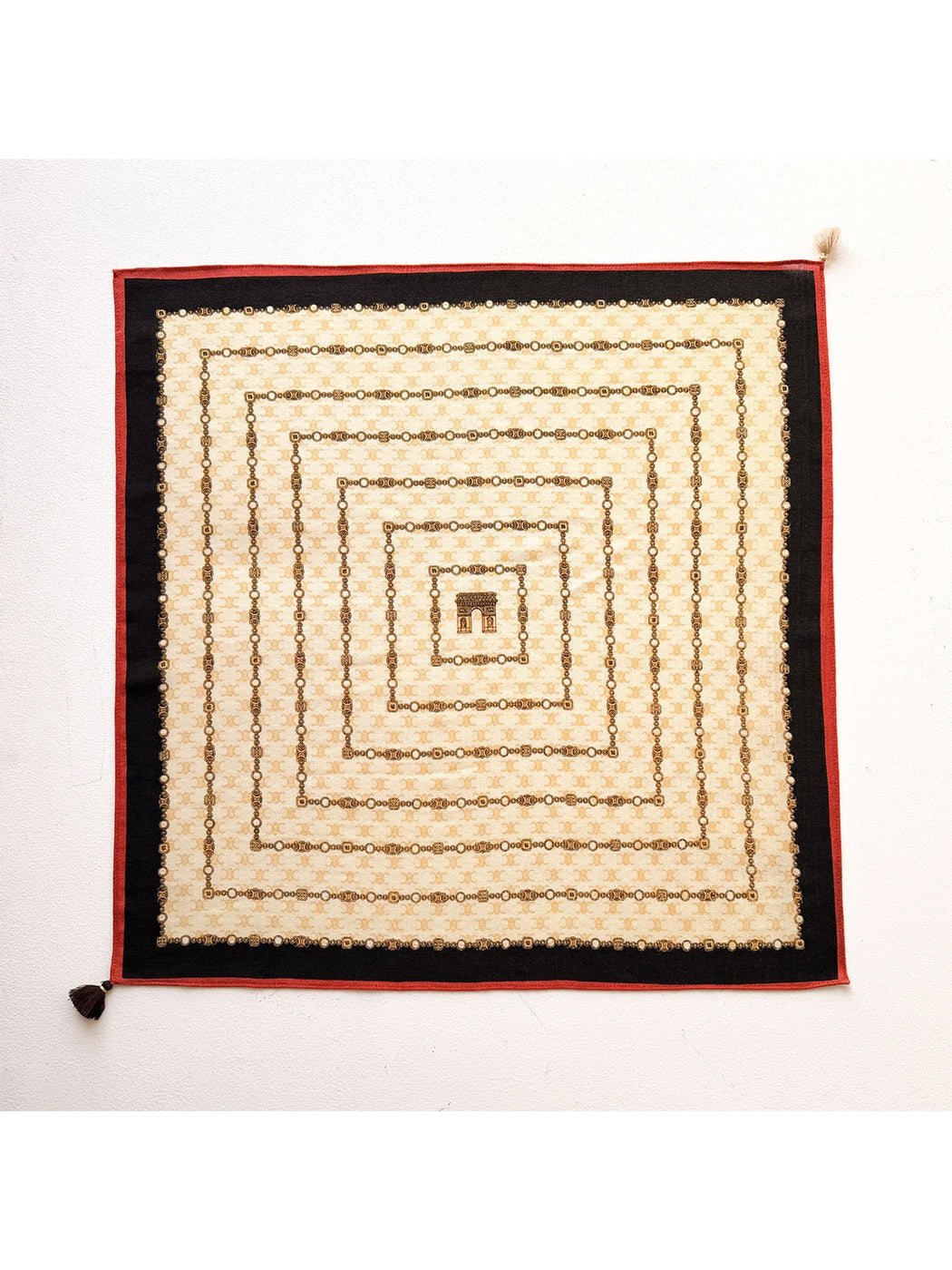 Scarvii - Retro Chain Print Border Square Scarf
