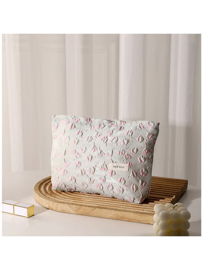 Cosbai - Fresh Embossed Floral Daily Handheld Bag