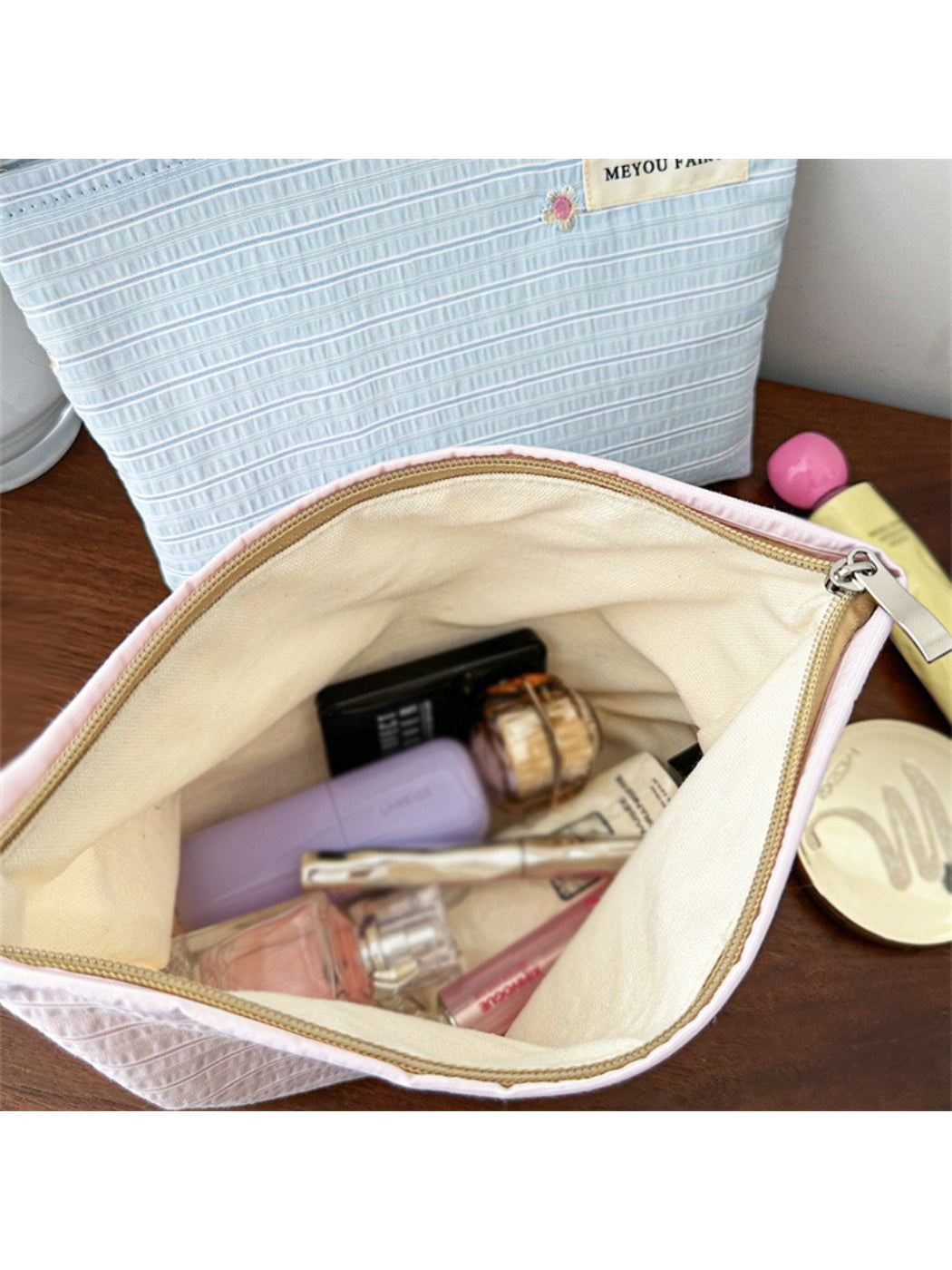 Cosbai Pastel Stripe Cosmetic Bag product image