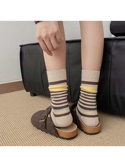 Rufia – Vintage Striped Mid-Calf Socks