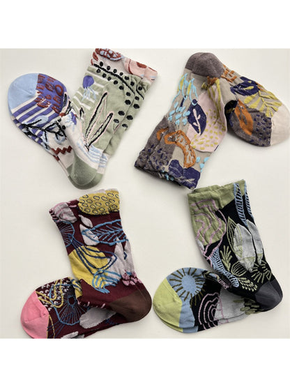 Rufia - Abstract Botanical Crew Socks