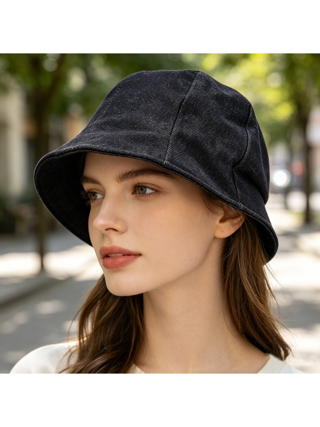 Haila - Vintage Denim Style Brim Hat