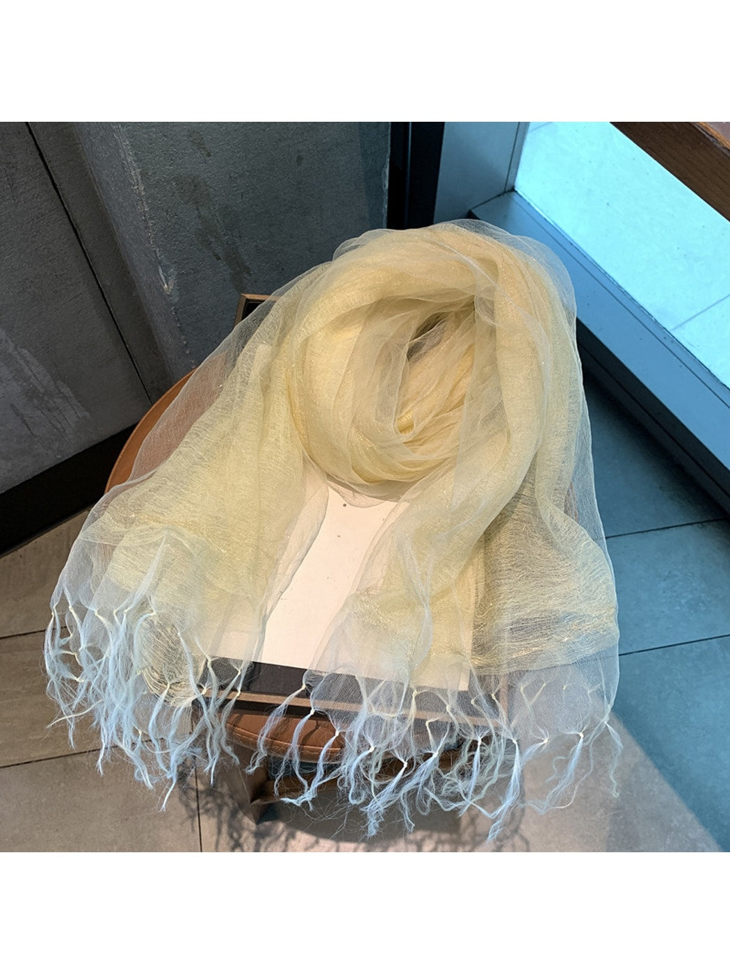Scarvii - Minimal Fringe Trim Fashion Scarf