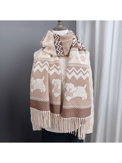 Scarvii - Sweet Puppy Knit Tassel Scarf