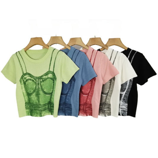 Vesty - Knit T-Shirt in 5 Colors - Unique Print