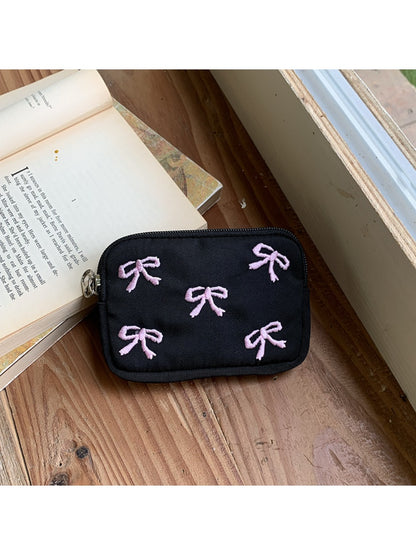 Cosbai - Coin Pouch with Bow Embroidered