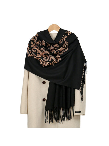 Scarvii - Embroidered Tassel Winter Scarf