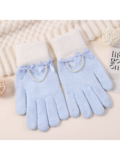 Gloving – Cute Knit Winter Gloves with Bow Detail