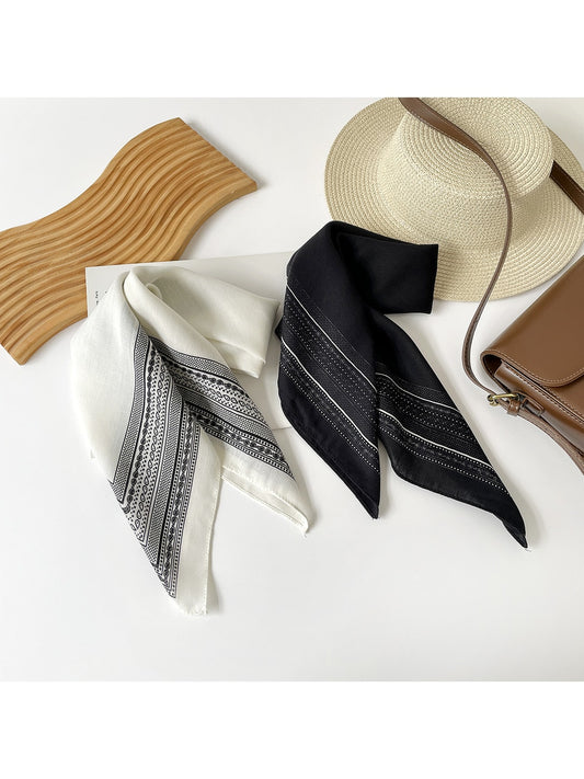 Scarvii - Minimal Geometric Border Square Scarf