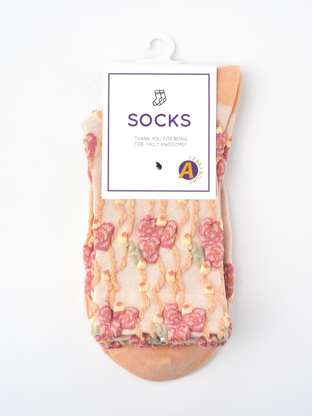 Rufia - Orange Embossed Women's Socks