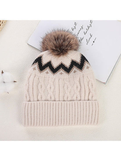 Haila - Winter Thick Knitted Beanie with Pom