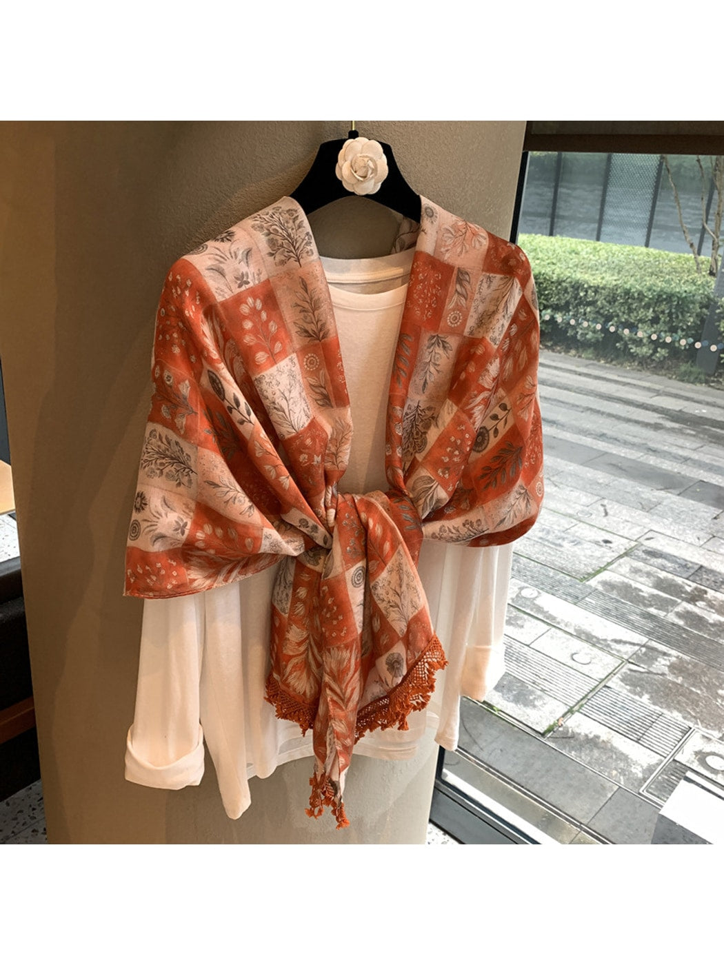 Scarvii - Botanical Patchwork Print Rectangular Scarf