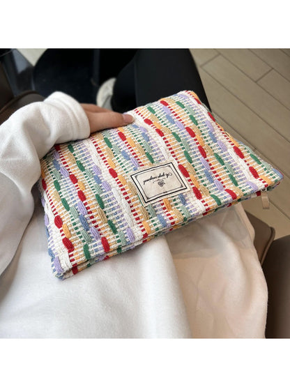 Cosbai - Multicolor Woven Zip Pouch