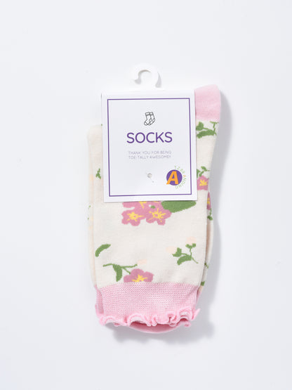 Rufia -  Strawberry Floral Pattern Women's Socks