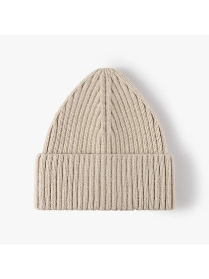 Haila - Solid Rib Knit Cuffed Beanie