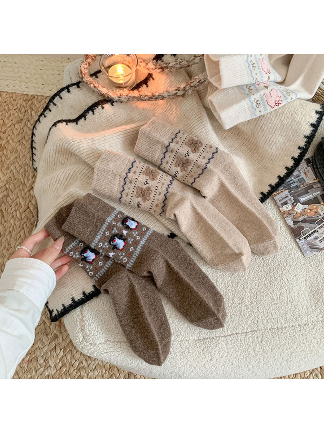 Rufia Nordic Cozy Pattern Crew Socks first product image