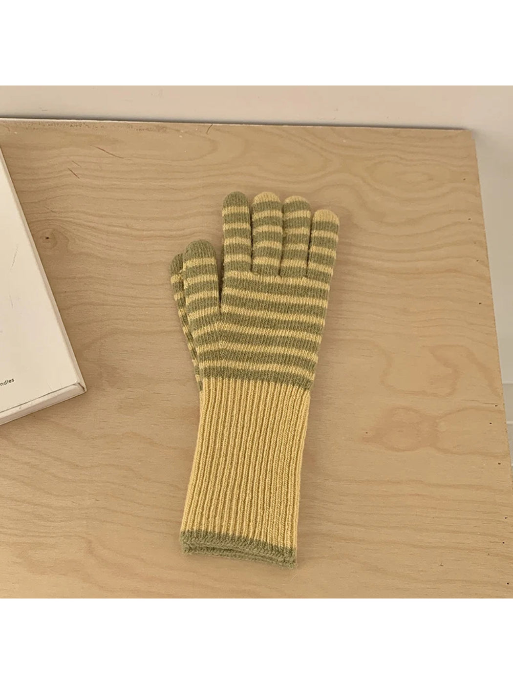 Gloving - Striped Long Ribbed Cuff Gloves