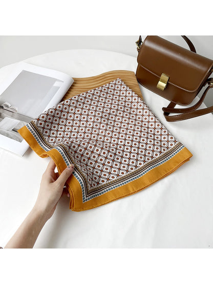 Scarvii - Geometric Diamond Grid Fashion Square Scarf