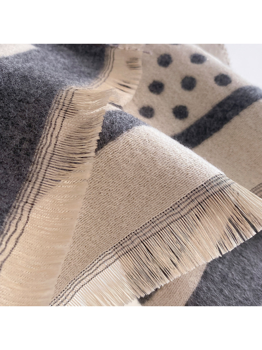Scarvii - Paisley and Polka Dot Fringe Scarf