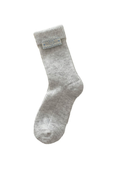 Rufia – Solid Color Plush Slouch Socks