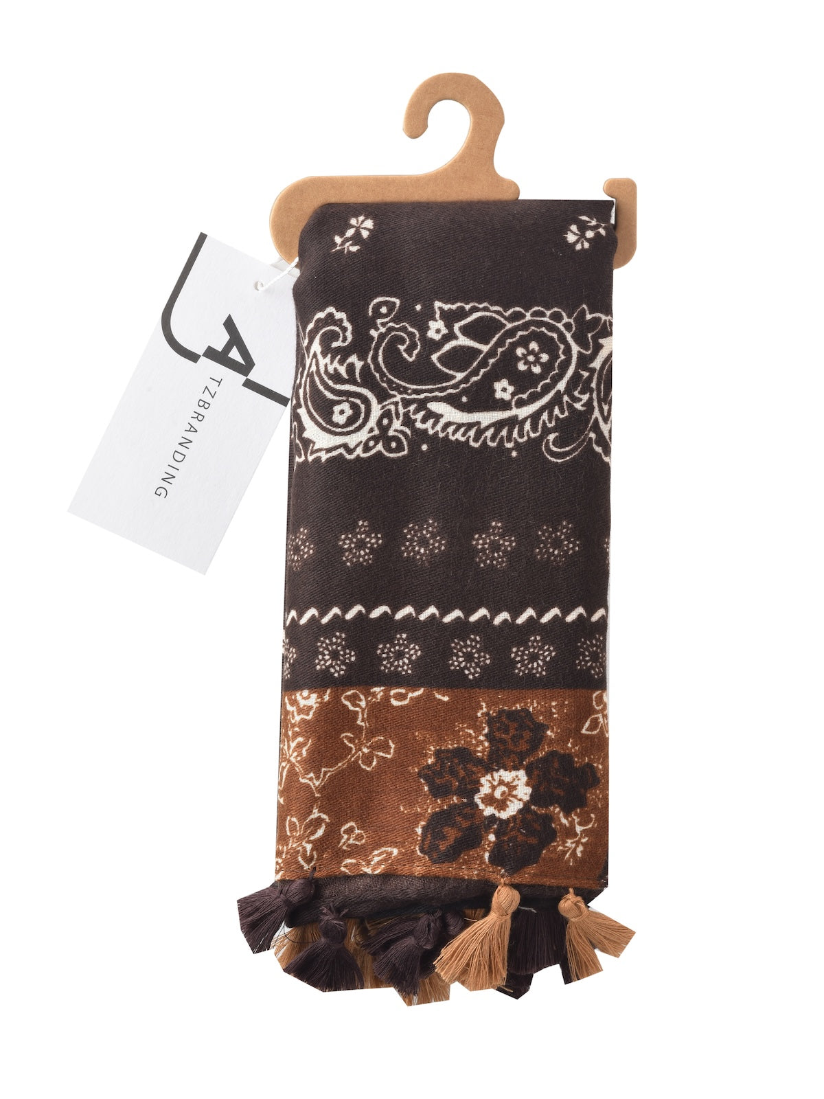 Scarvii - Paisley Pattern Fringed Scarf