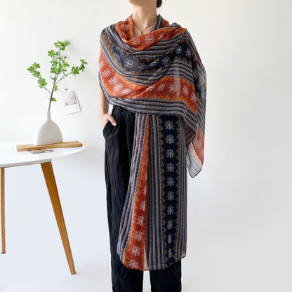 Scarvii - Boho Summer Shawl Scarf With Fringed & Button