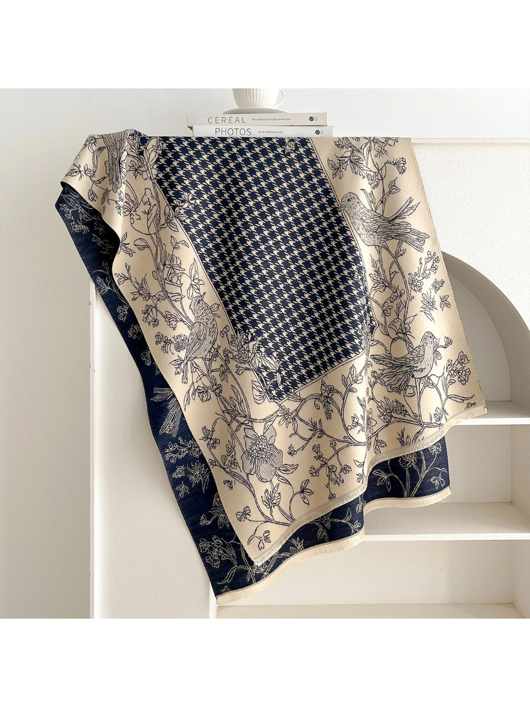 Scarvii - Bird Houndstooth Woven Texture Scarf