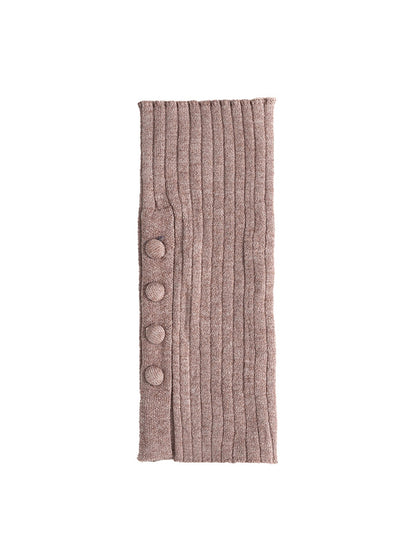 Cozyra - Ribbed Knit Button-Detail Leg Warmers