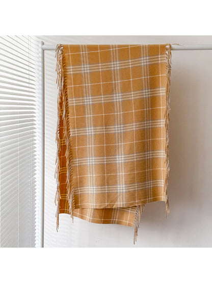 Scarvii – Tassel Fringe Plaid Scarf & Shawl