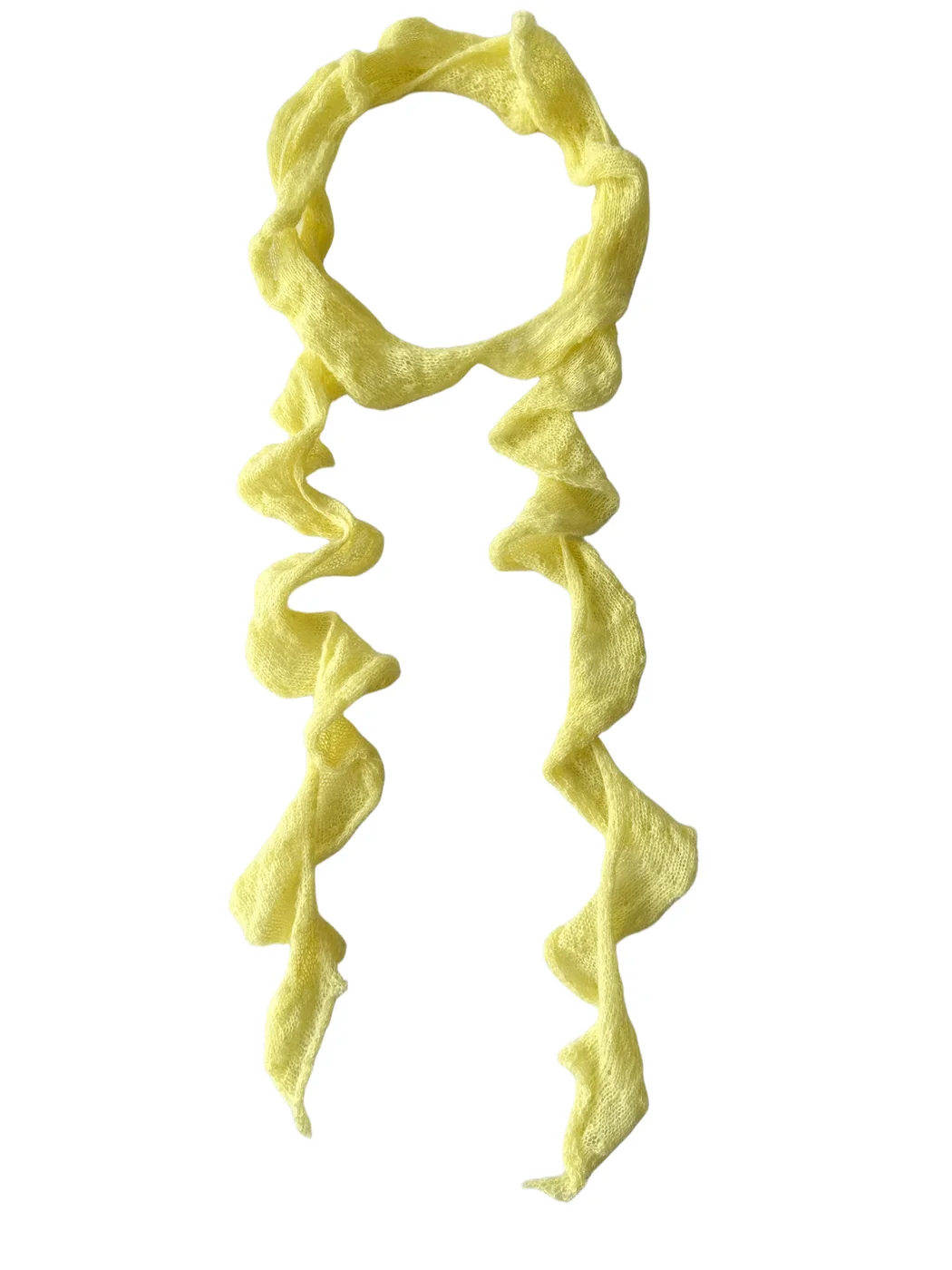 Scarvii - Solid Color Ruffle Skinny Scarf