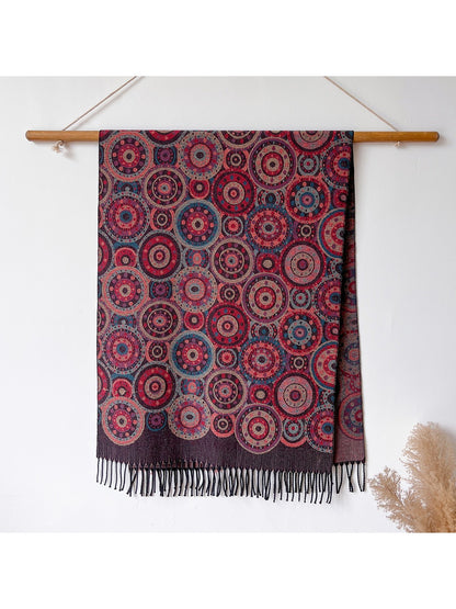 Scarvii – Circle Pattern Fringe Scarf & Wrap