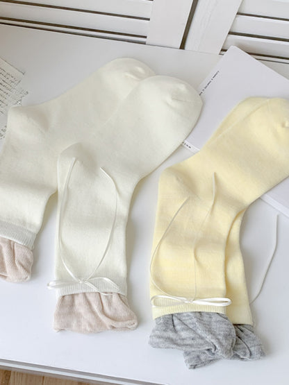 Rufia - Solid Cute Bow Quarter-Calf Socks – Sweet & Simple