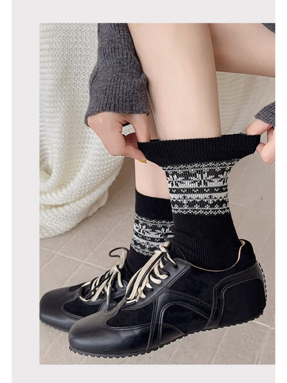 Rufia - Nordic Fairisle Pattern Crew Socks