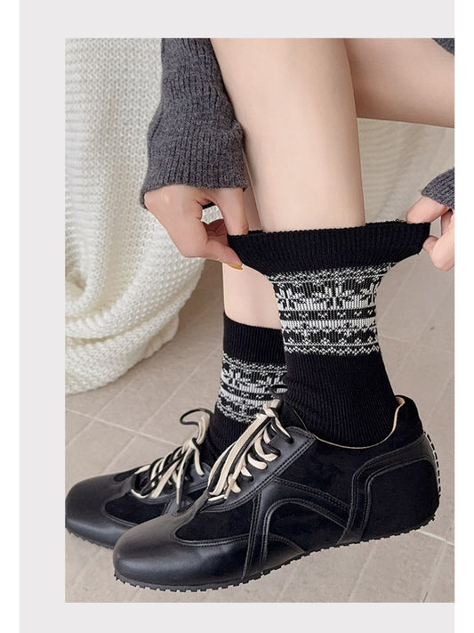 Rufia - Nordic Fairisle Pattern Crew Socks