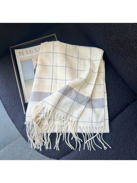 Scarvii - Women’s Long Windowpane Check Scarf