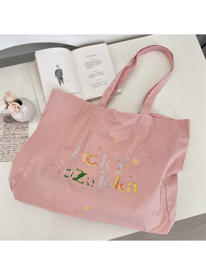 Cosbai - Colorful Embroidery Everyday Tote