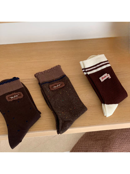 Rufia - Retro Stripe Ribbed Crew Socks