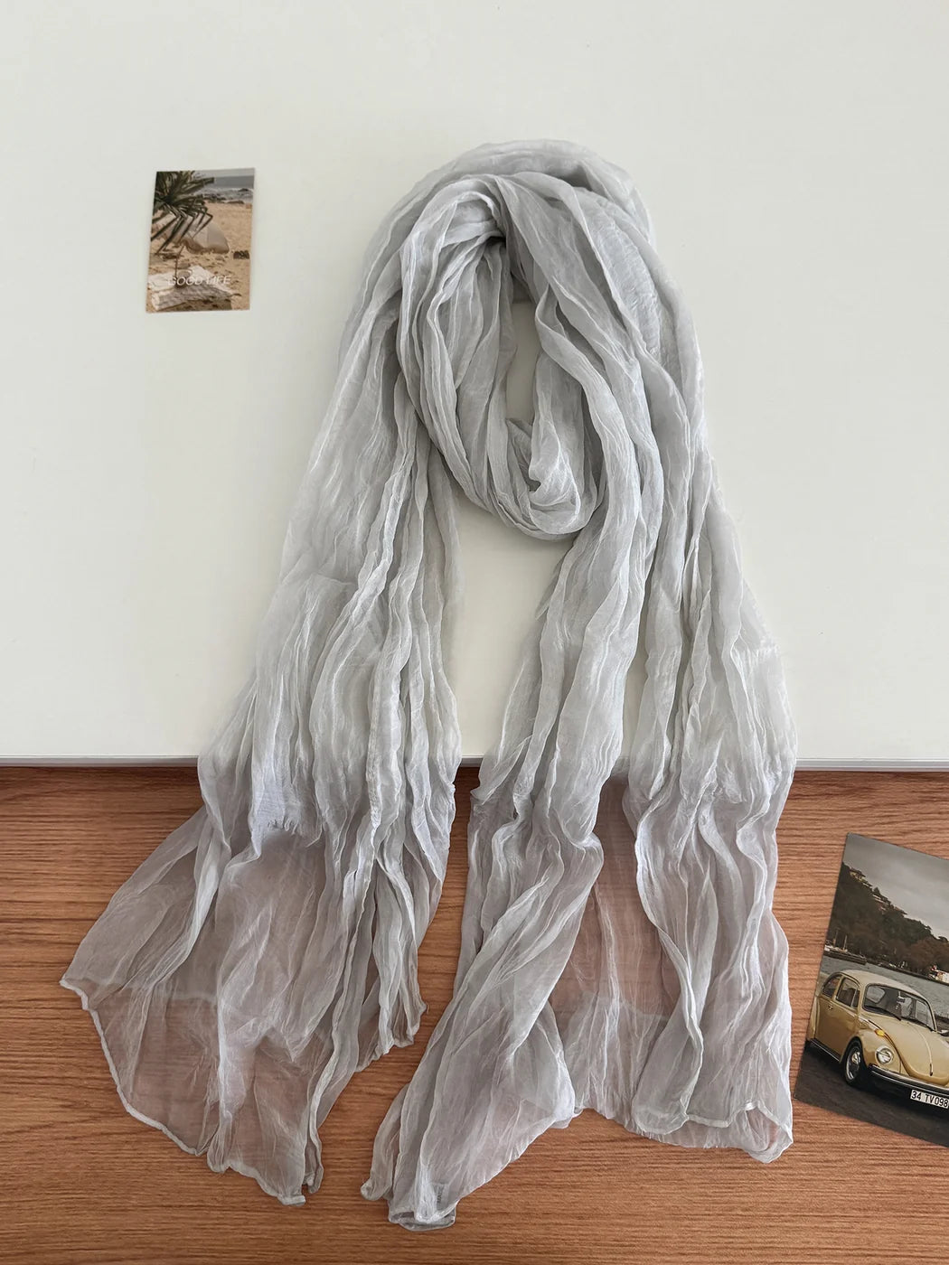 Scarvii - Crinkled Texture Sheer Scarf